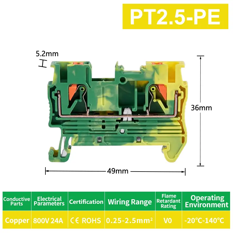 Grounding Push In Earthing Din Rail Electric Terminal Blocks.jpg