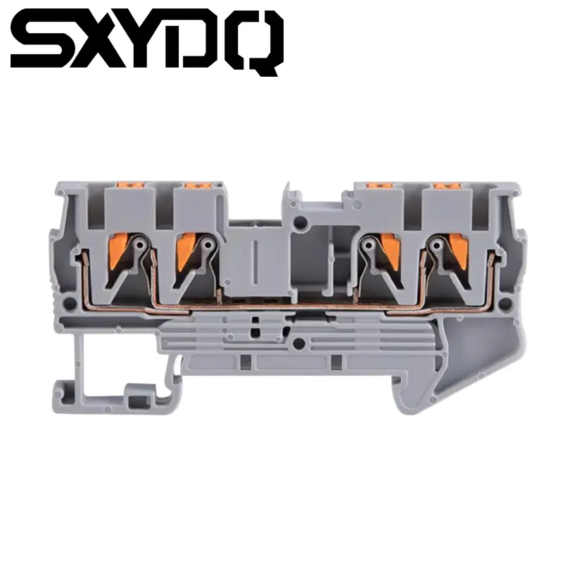 4 Conductor Two-in Two-out Push In Din Rail Electric Terminal Blocks (2)