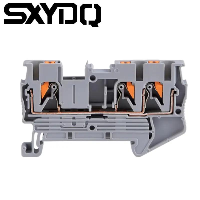 3 Conductor One-in Two-out Push In Din Rail Electric Terminal Blocks (2)