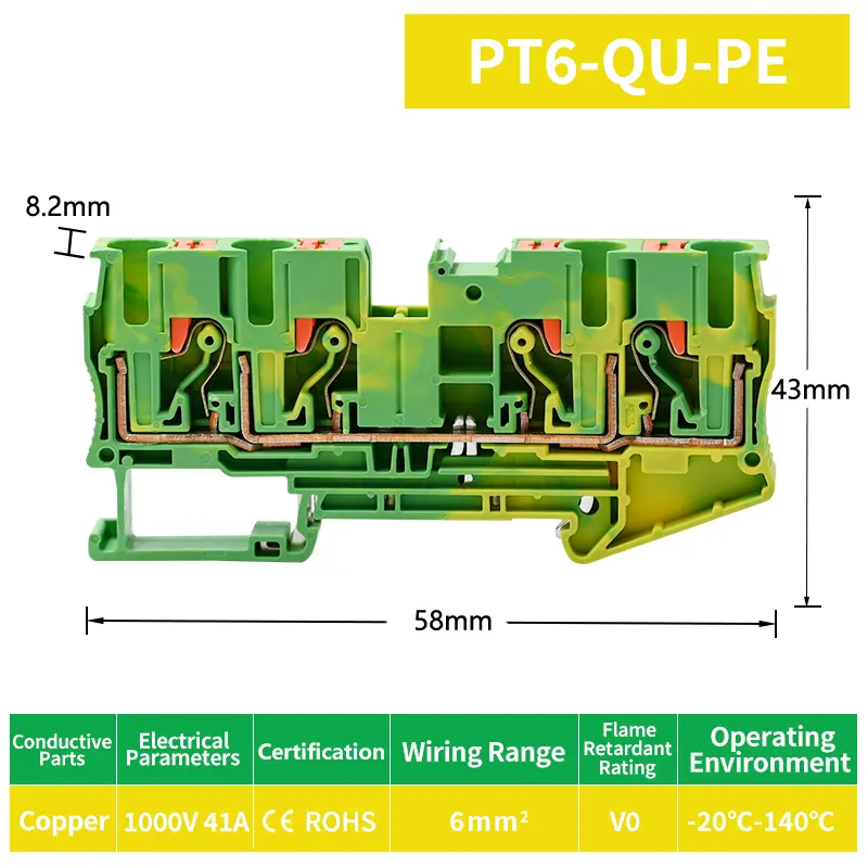 Screw-less Ground Earth Terminal Blocks Terminal Contact Block (1).jpg